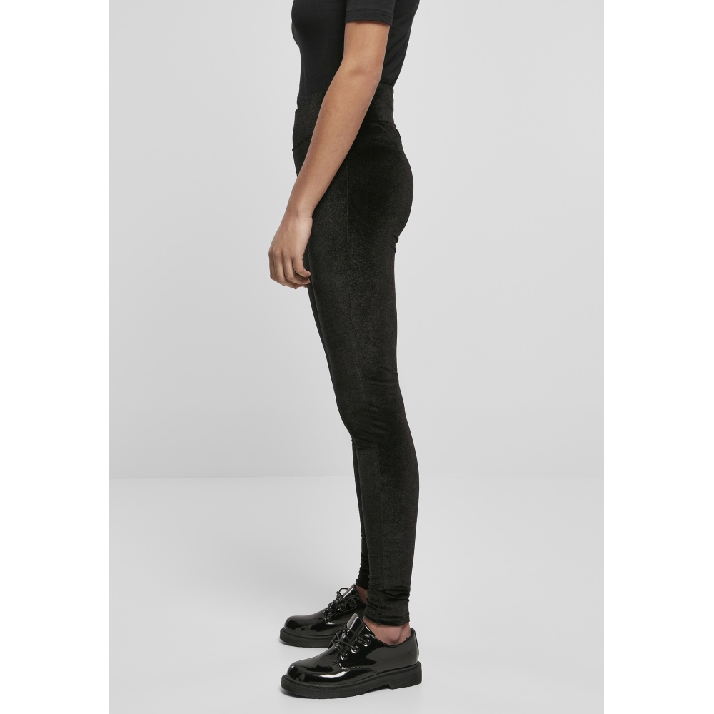 Urban Classics - High Waist Velvet Legging - Zwart